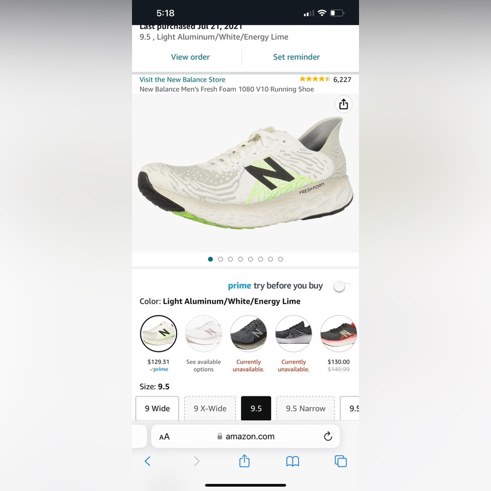 Mens New Balance running shoes